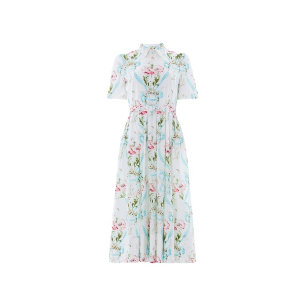 Needle & Thread Floral Ribbon Cotton Short Sleeve Ballerina Dress