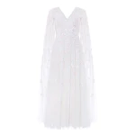 Needle & Thread Freesia Shimmer Cape Sleeve Ankle Gown