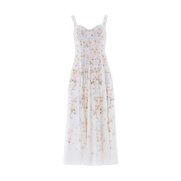 Needle & Thread Garden Rose Linen Blend Sleeveless Ankle Gown