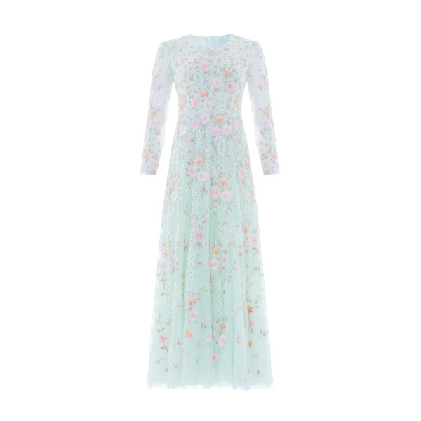 Needle & Thread Garden Rose Long Sleeve Ankle Gown