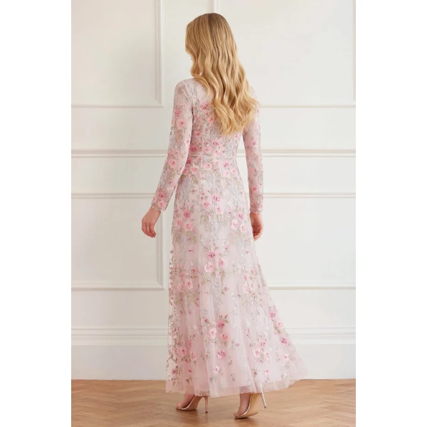 Needle & Thread Garden Rose Long Sleeve Ankle Gown