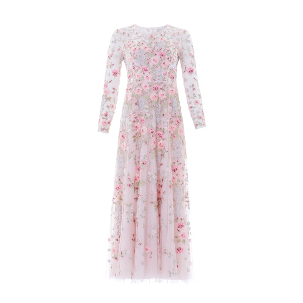 Needle & Thread Garden Rose Long Sleeve Ankle Gown