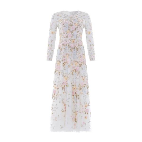 Needle & Thread Garden Rose Long Sleeve Ankle Gown