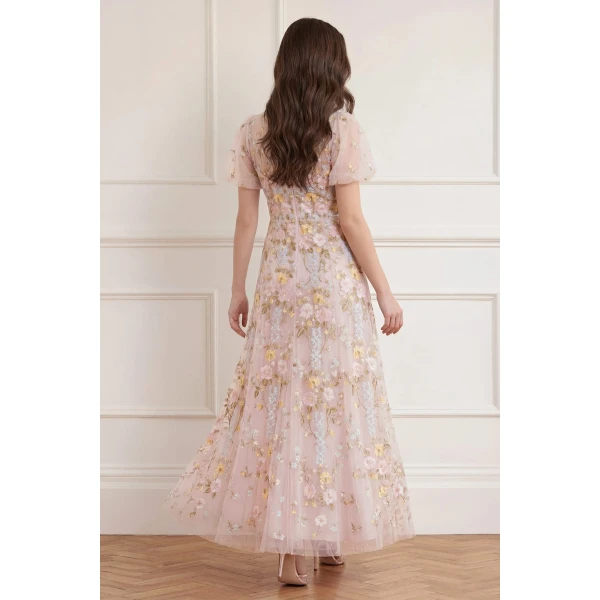 Needle & Thread Garden Rose Short Sleeve Ankle Gown