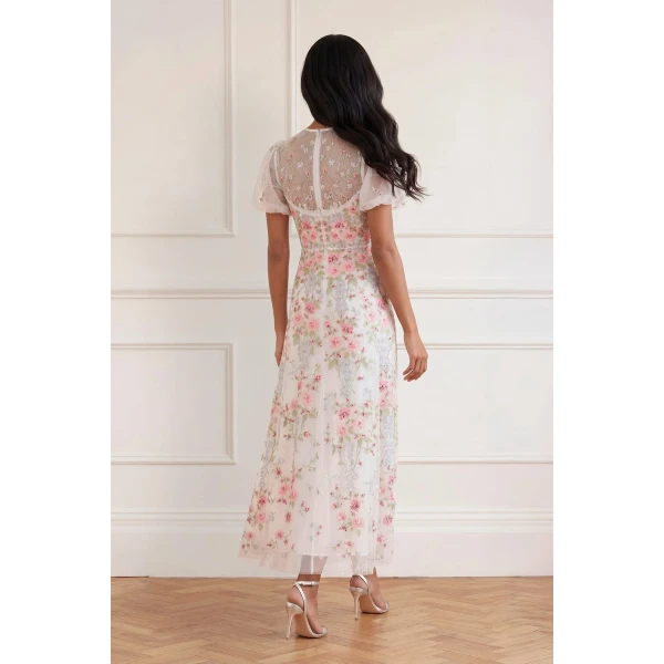 Needle & Thread Garden Rose Short Sleeve Ankle Gown