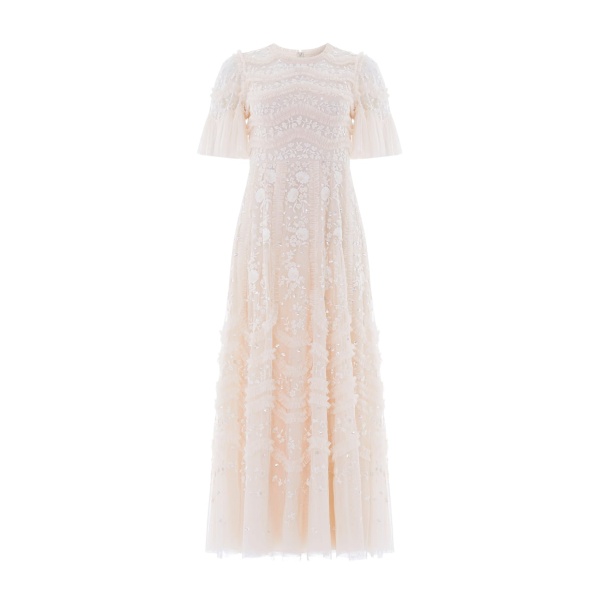Needle & Thread Gianna Ruffle Short Sleeve Ankle Gown