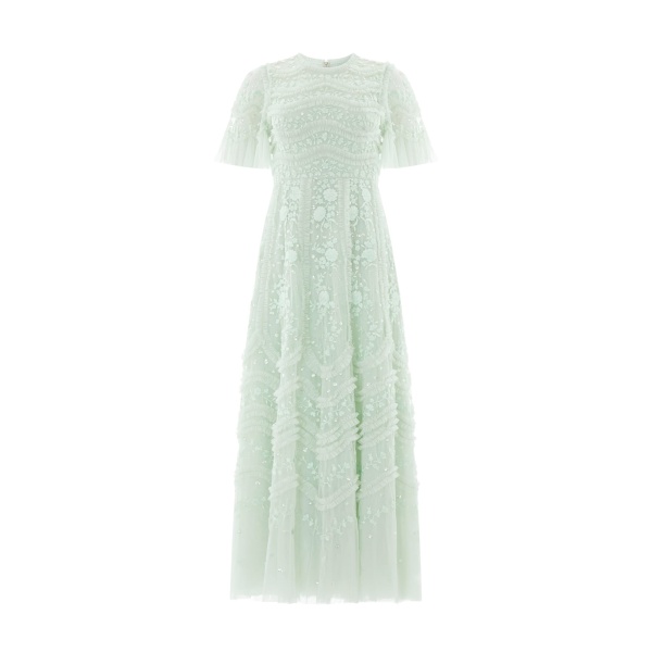 Needle & Thread Gianna Ruffle Short Sleeve Ankle Gown