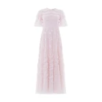 Needle & Thread Gianna Ruffle Short Sleeve Ankle Gown