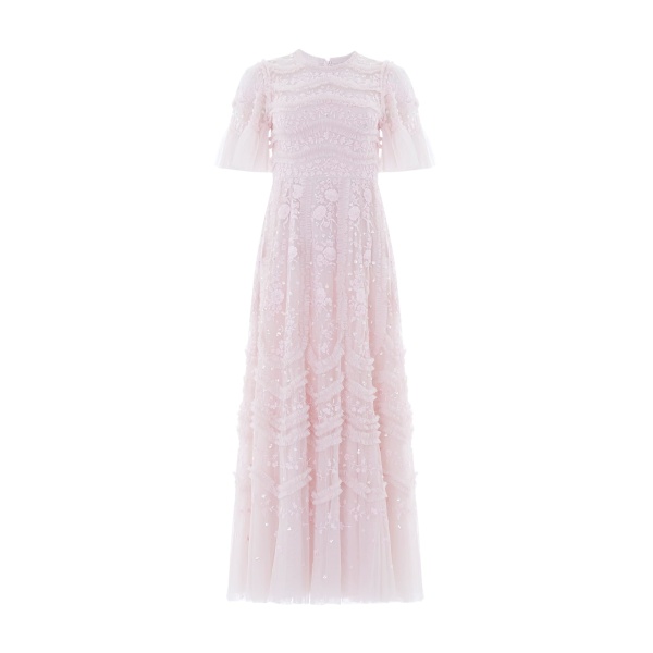 Needle & Thread Gianna Ruffle Short Sleeve Ankle Gown