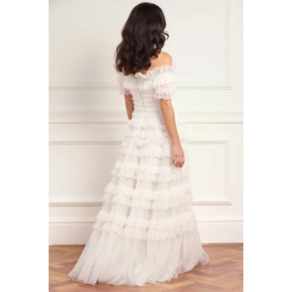 Needle & Thread Lisette Ruffle Off-Shoulder Gown