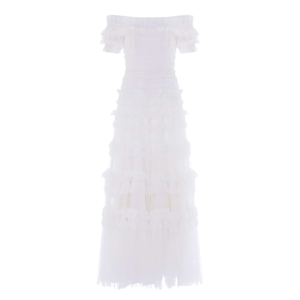 Needle & Thread Lisette Ruffle Off-Shoulder Gown