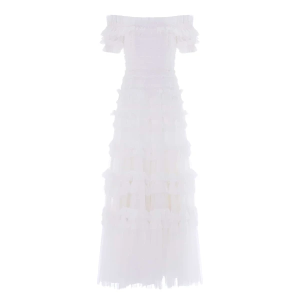 Needle & Thread Lisette Ruffle Off-Shoulder Gown