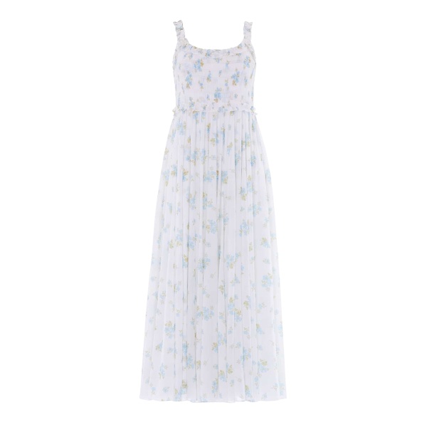 Needle & Thread Magnolia Ditsy Chiffon Smocked Cami Ankle Gown