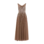 Needle & Thread Moonlight Sequin Cowl Neck Ankle Gown