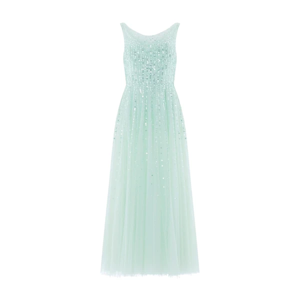 Needle & Thread Moonlight Sequin Cowl Neck Ankle Gown