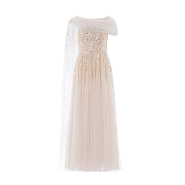 Needle & Thread Moonlight Sequin Draped Gown