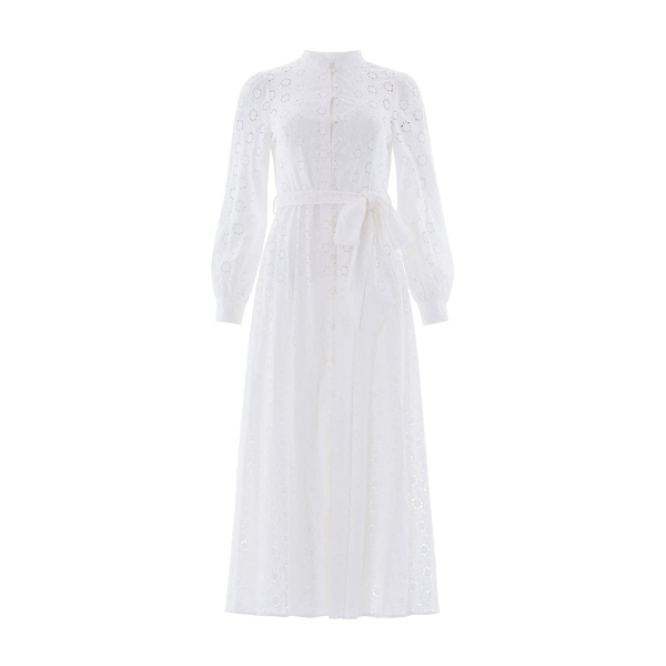 Needle & Thread Romilly Cotton Broderie Long Sleeve Shirt Dress