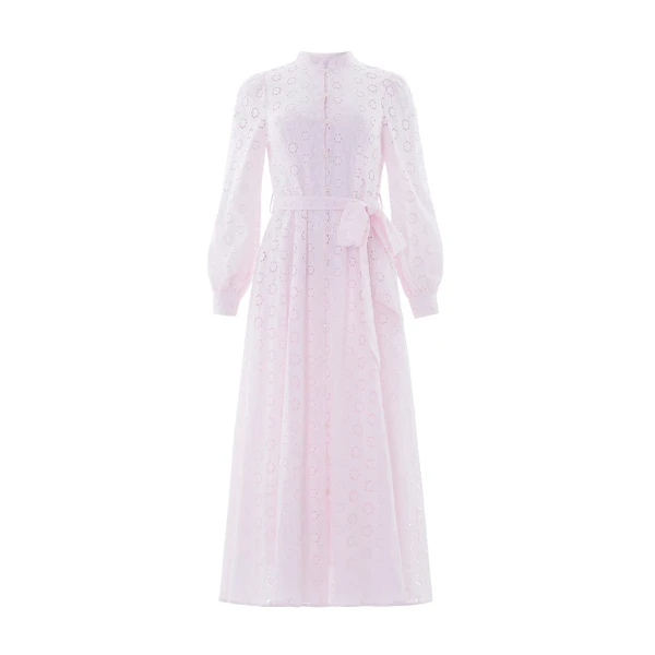 Needle & Thread Romilly Cotton Broderie Long Sleeve Shirt Dress