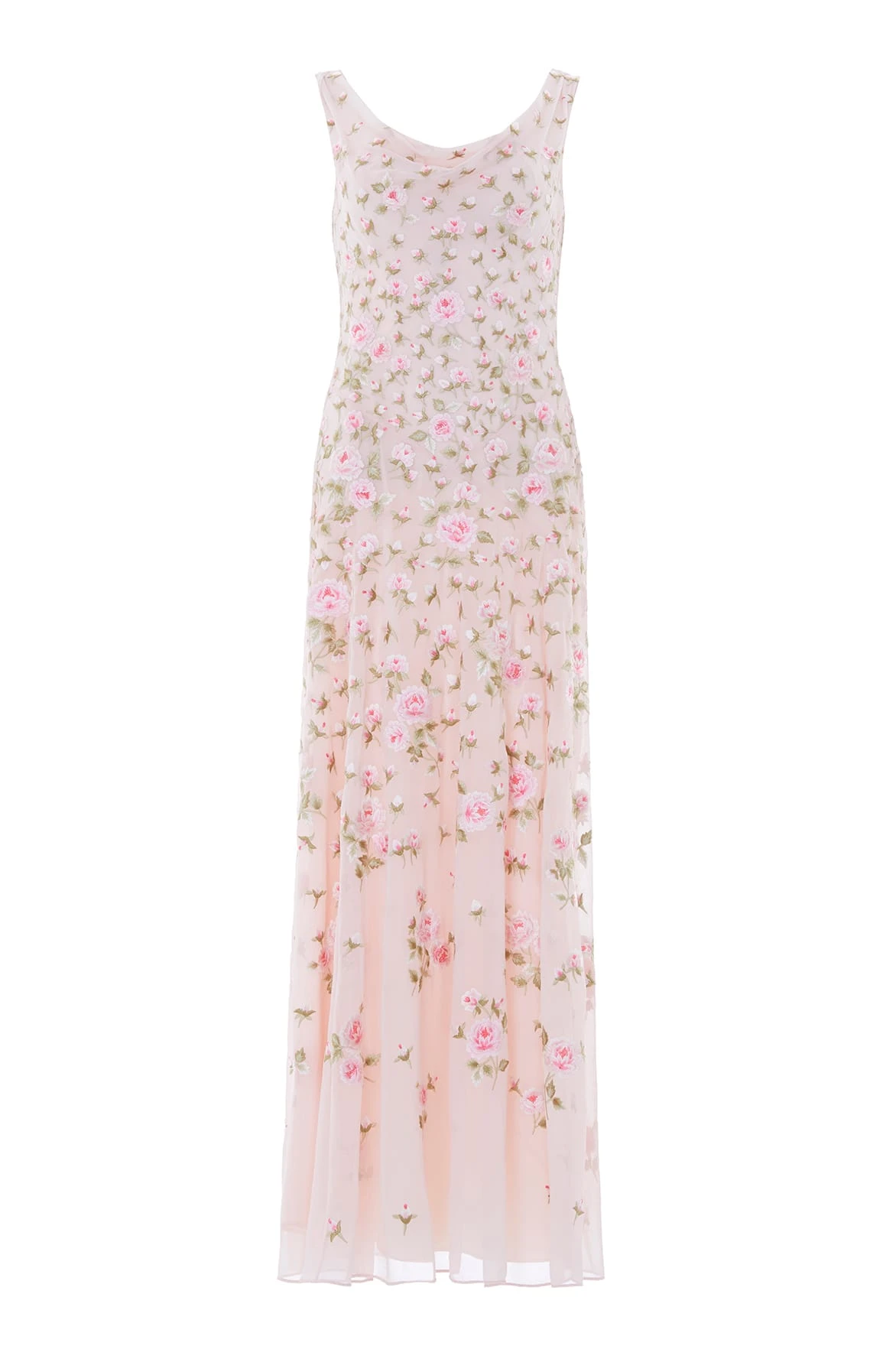 Needle & Thread Rose Bloom Georgette Gown in Shell - Dresses - British Luxury Evening Wear at Coveti Needle & Thread Rose Bloom Georgette Gown