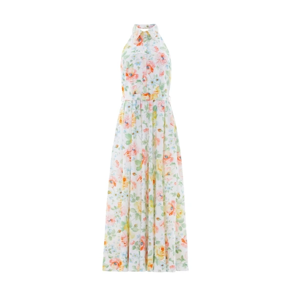 Needle & Thread Sienna Rose Cotton Halter Ankle Gown