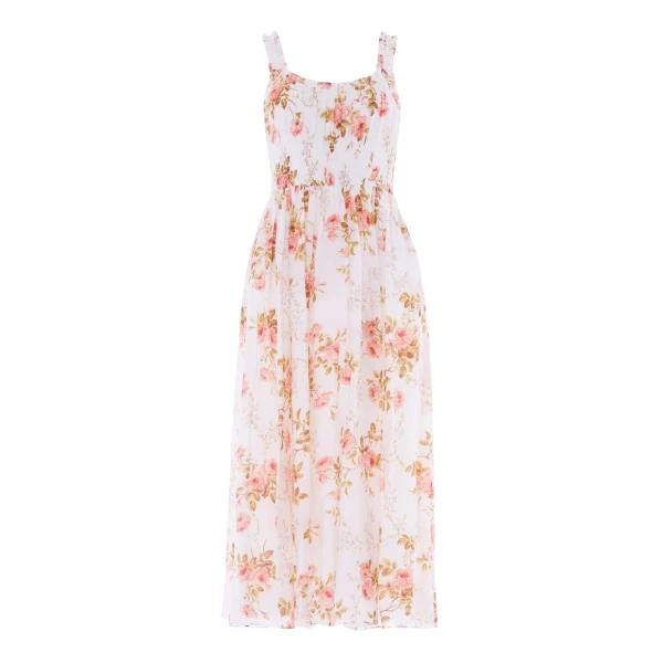 Needle & Thread Summer's Rose Shirred Ankle Gown