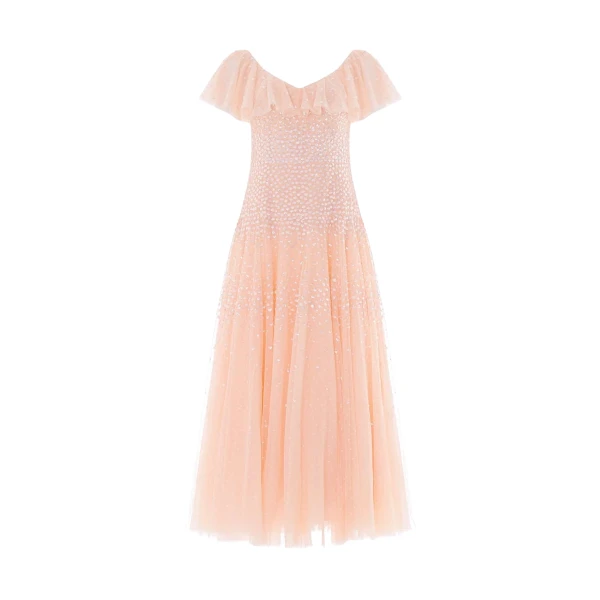 Needle & Thread Sunrise Sequin V-Neck Ankle Gown