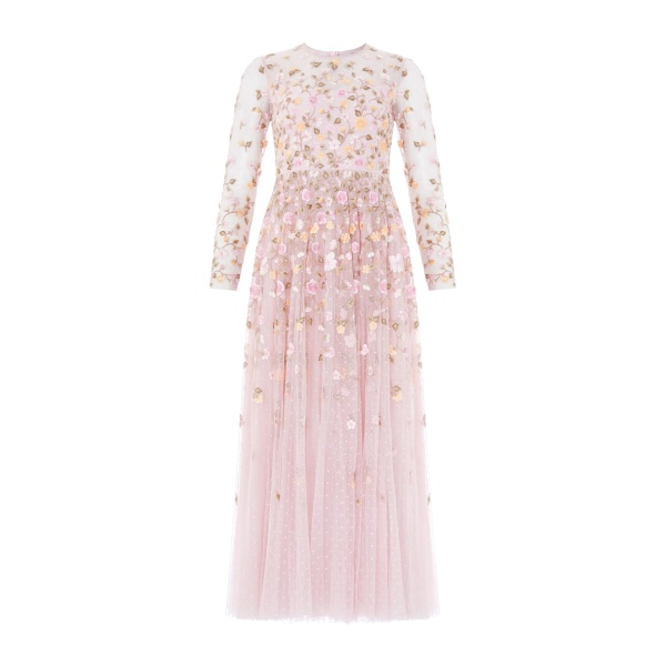 Needle & Thread Trailing Roses Long Sleeve Ankle Gown