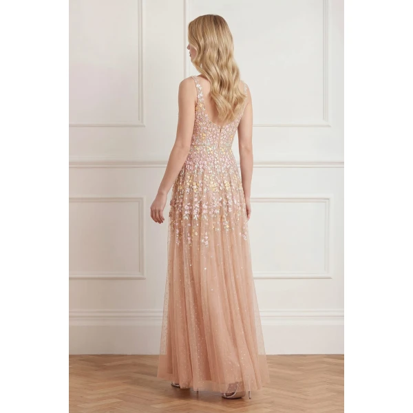Needle & Thread Versailles Ditsy Cowl Neck Gown