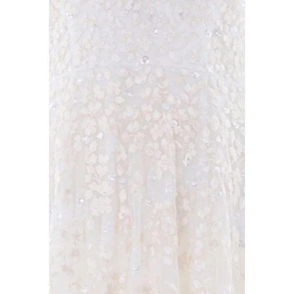 Needle & Thread Versailles Ditsy V-Neck Cape Sleeve Ankle Gown