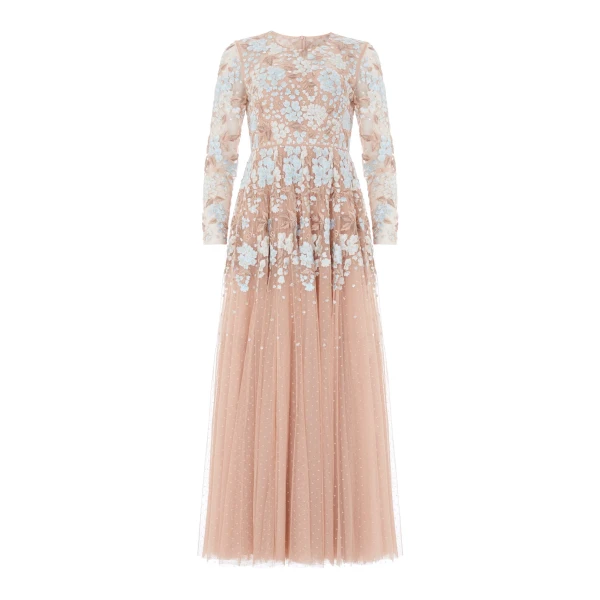 Needle & Thread Wisteria Dot Long Sleeve Gown