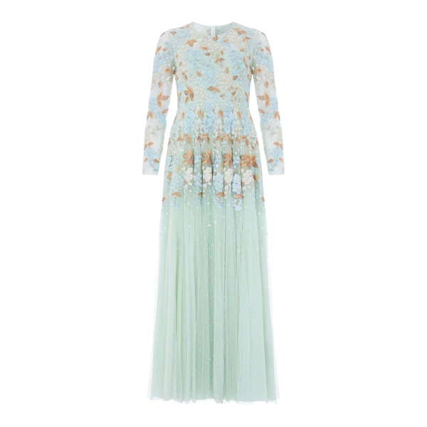 Needle & Thread Wisteria Dot Long Sleeve Gown