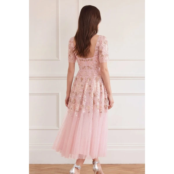 Needle & Thread Wisteria Dot Short Sleeve Ballerina Dress