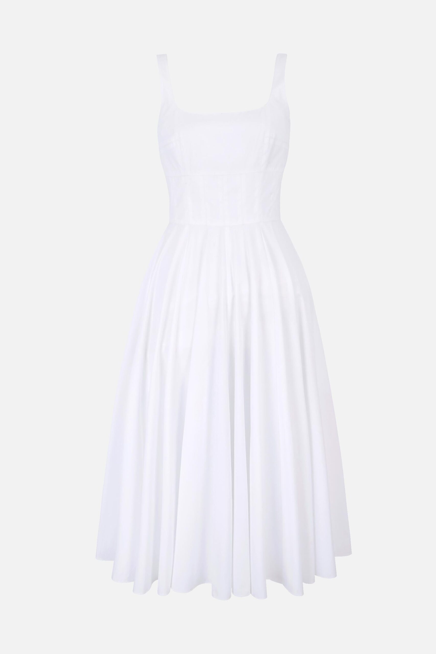 Emilia Wickstead Nikush Dress in White Cotton Poplin