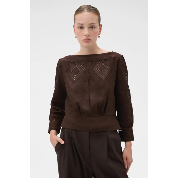 Drawn Thread Detail Blouse