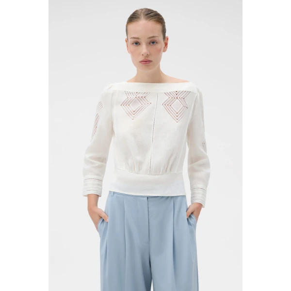 Drawn Thread Detail Blouse