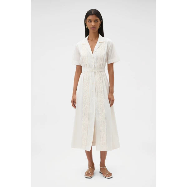 Ruffle Detail Shirt Dress