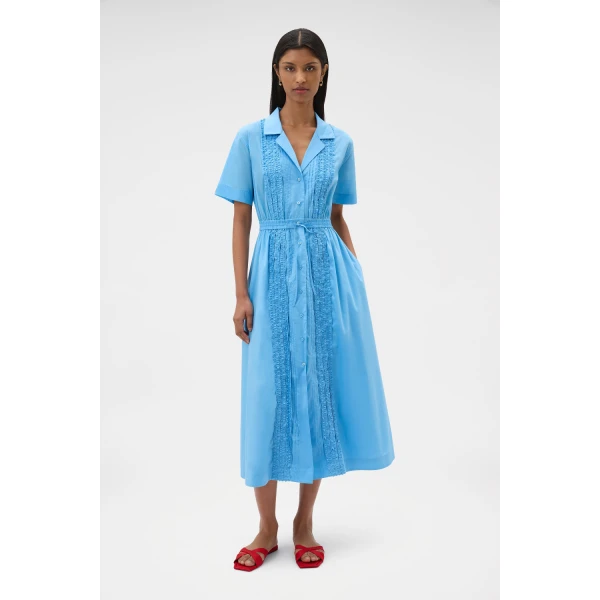 Ruffle Detail Shirt Dress