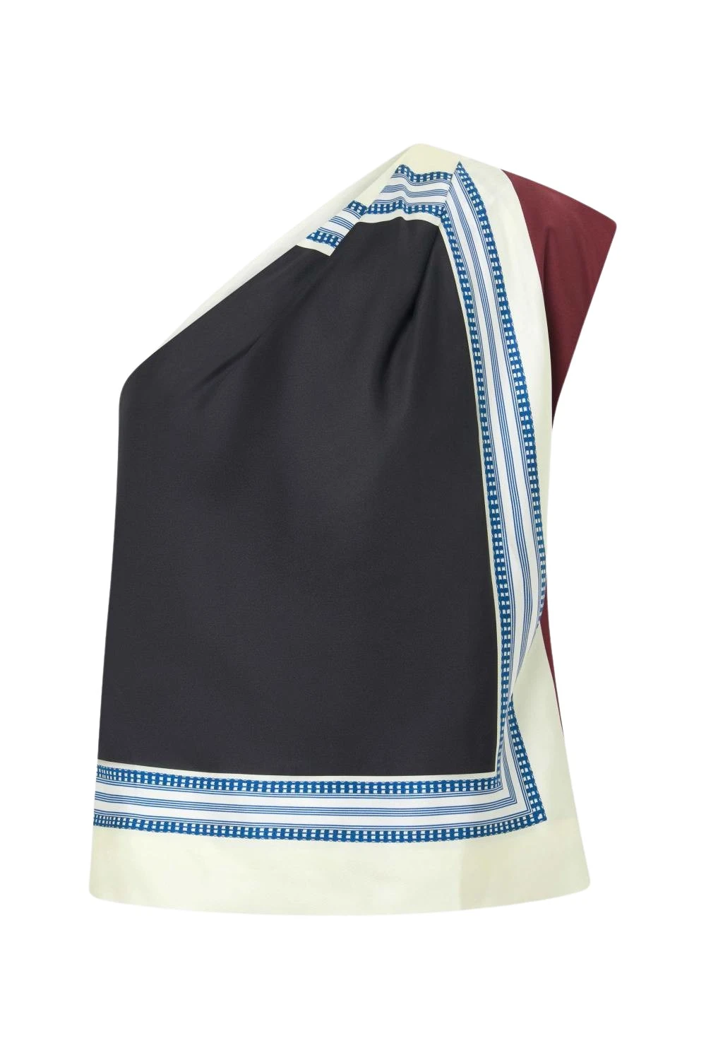 Oroton-Silk-Scarf-One-Shoulder-Top-Black81448_nobg Oroton