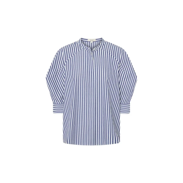 Sleeve Detail Stripe Shirt North Sea White
