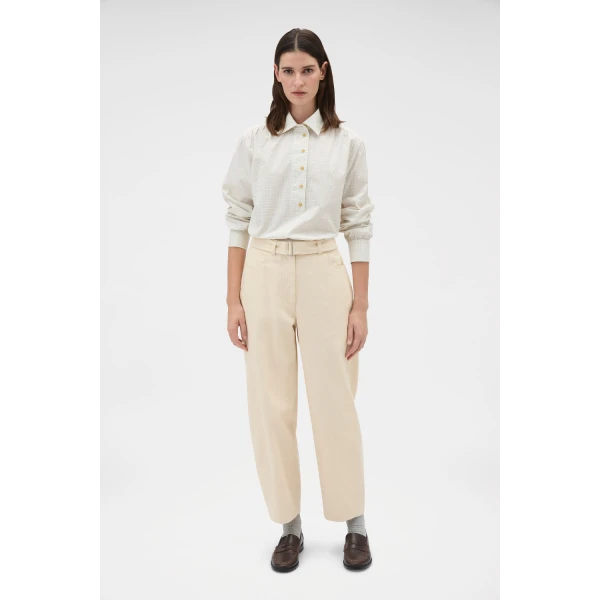 Washed Twill Barrel Leg Pant