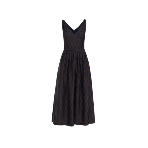 Oscar de la Renta Argyle Silk Twill Dress