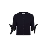 Oscar de la Renta Argyle Tie-Detailed Cardigan