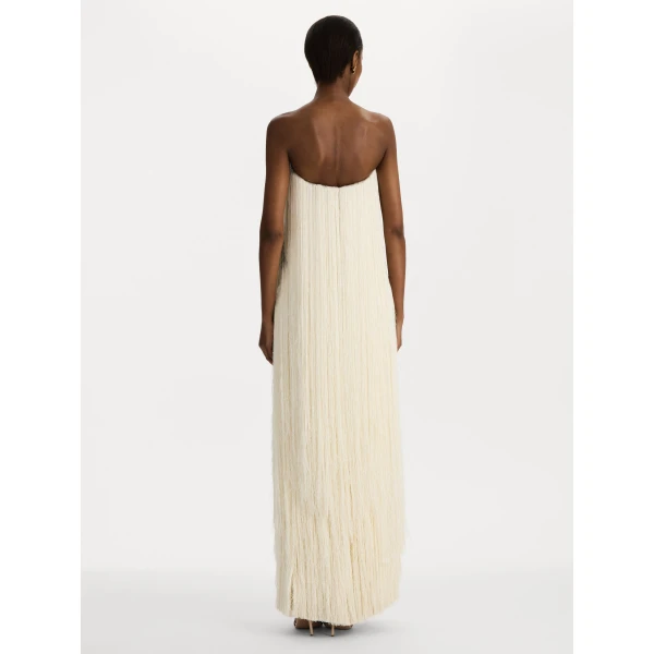 Oscar de la Renta Chiné Dominican Mixed-Floral Beaded Fringe Dress - Dresses - American Luxury Evening Wear at Coveti
