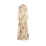 Oscar de la Renta Chiné Dominican Mixed-Floral Chiffon Gown