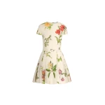 Oscar de la Renta Chiné Dominican Mixed-Floral Cotton Poplin Dress