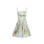 Oscar de la Renta Chiné Dominican Mixed-Floral Cotton Poplin Tiered Dress