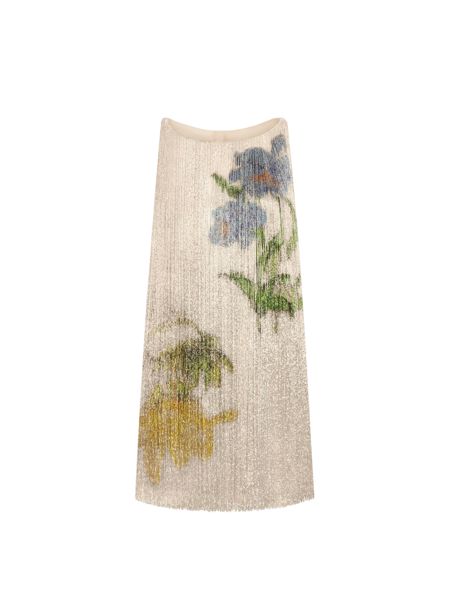 Oscar-de-la-Renta-Chine-Hibiscus-Beaded-Fringe-Shift-Dress69717_nobg Oscar de la Renta Chiné Hibiscus Beaded Fringe Shift Dress - Dresses - American Luxury Evening Wear at Coveti