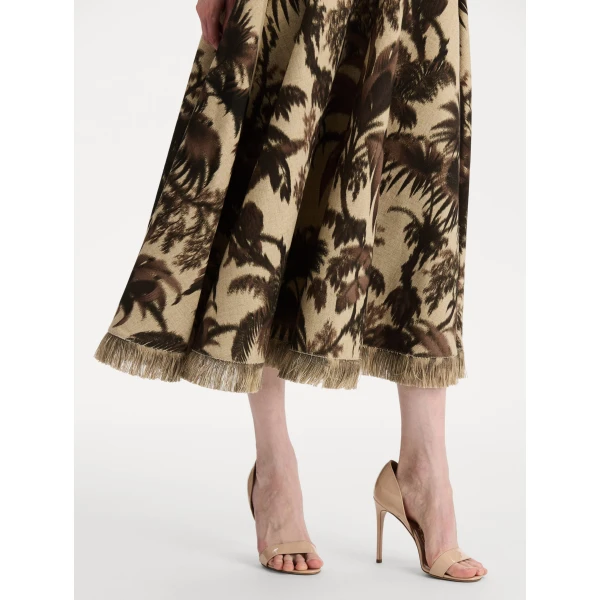 Oscar de la Renta Chiné Palm Leaves Dress - Dresses - American Luxury Evening Wear at Coveti