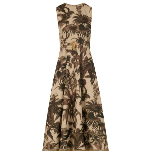 Oscar de la Renta Chiné Palm Leaves Dress - Dresses - American Luxury Evening Wear at Coveti