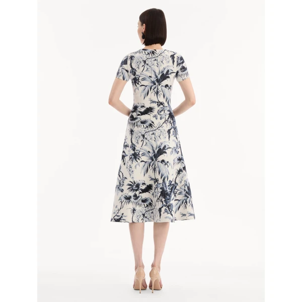 Oscar de la Renta Chiné Palm Leaves Knit Dress - Dresses - American Luxury Evening Wear at Coveti